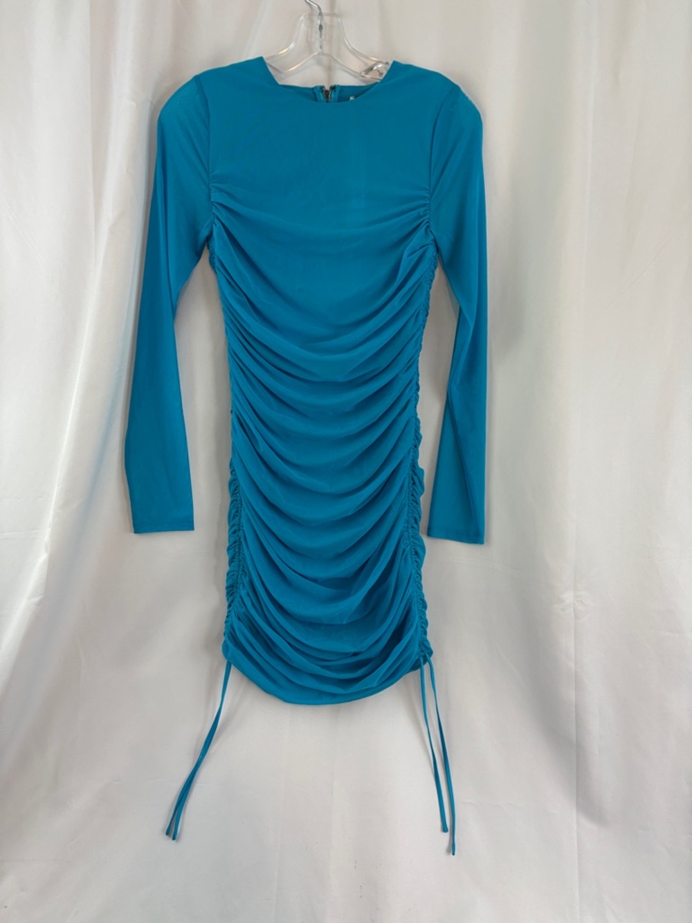 NWT Alice + Olivia sz6 Katherina Ruched Fitted Dress in Color-Ocean Floor… - Picture 3 of 6